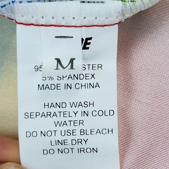 ☔️🔸️NWOT Rainbow Stripe Fitted Full Length Leggings Medium - Picture 9 of 10